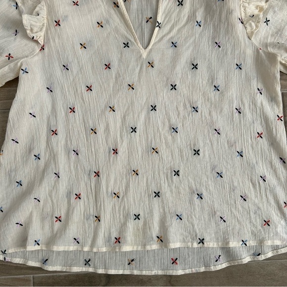 Madewell Gazebo Embroidered Semi Sheer Top | Size M - Picture 2 of 7